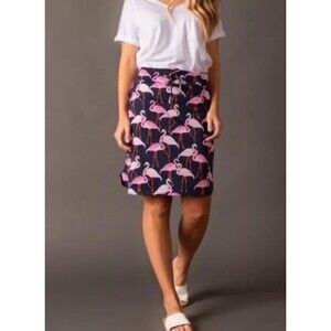 Agnes & Dora Flamingo Print Skirt Stretch Size Med